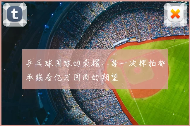 乒乓球国球的荣耀，每一次挥拍都承载着亿万国民的期望